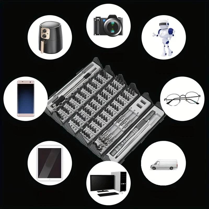 128 in 1 Precision Screwdriver Set Magnetic Phillips Torx Screw Driver Bits Portable Professional Electronic Repair Tool Set - TajarPro