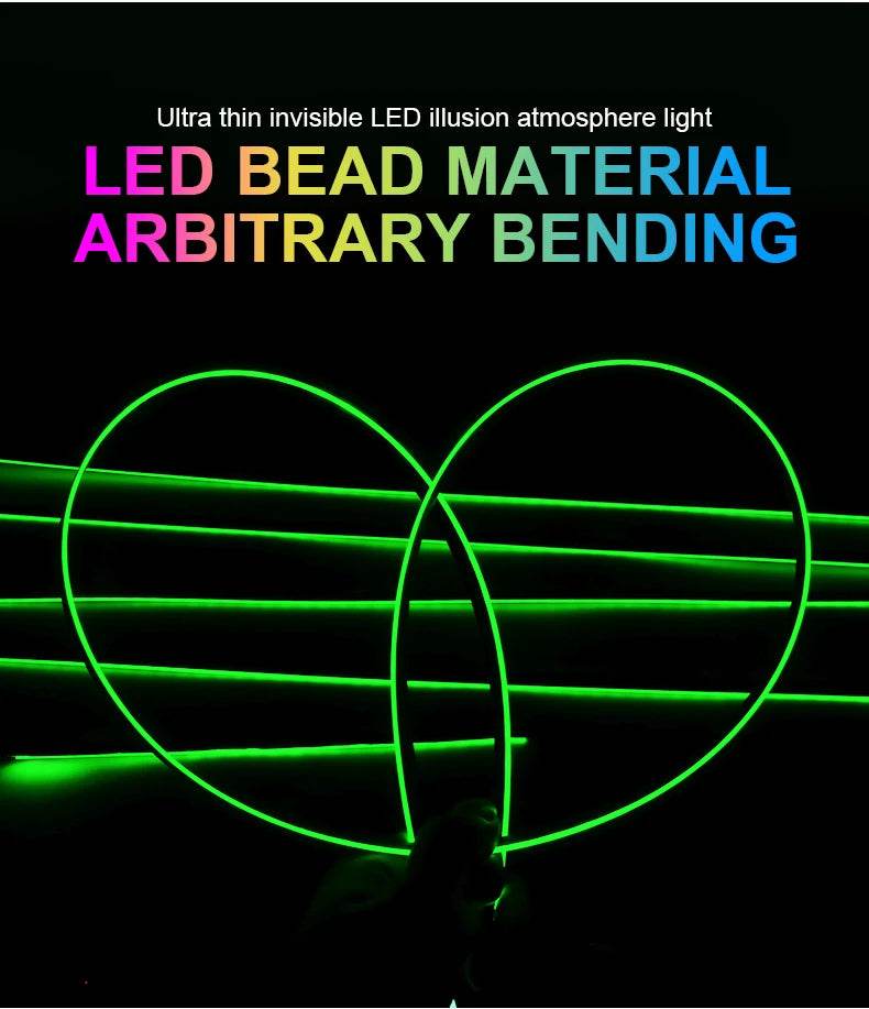 10/14/18 in 1 Led Car Ambient Lights 213 64 Color RGB Symphony Streamer Bluetooth Rainbow Acrylic Strips Atmosphere Lamp Kit 12V - TajarPro