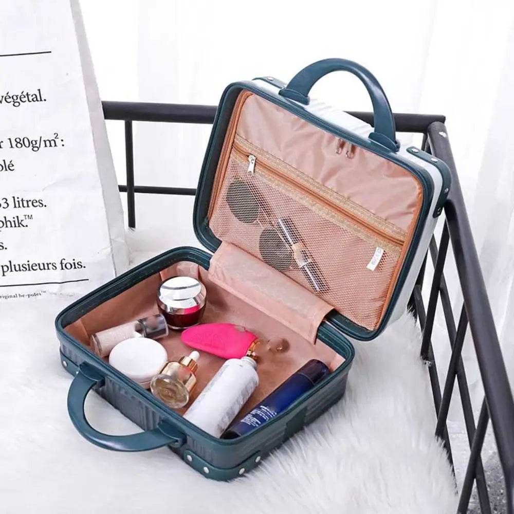 14 inch Mini Travel Suitcase Cosmetic Box Hand Luggage Organizer Makeup Case Small Password Box Boarding Case - TajarPro