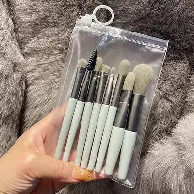 13purpleflower holly leaf makeup brush suit soft hair face powder highlight blush brush eye shadow brush full set of beauty tool - TajarPro