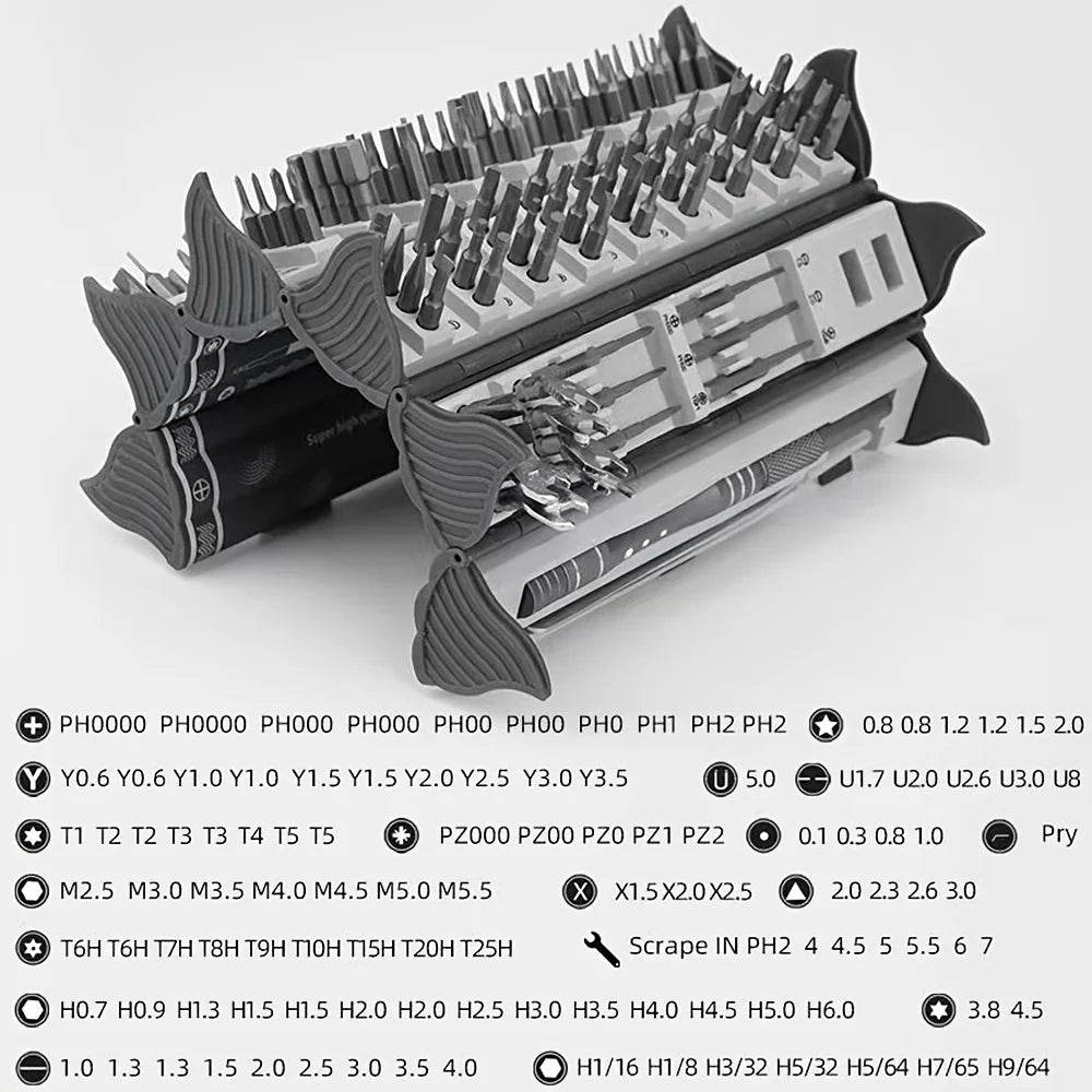 128 in 1 Precision Screwdriver Set Magnetic Phillips Torx Screw Driver Bits Portable Professional Electronic Repair Tool Set - TajarPro