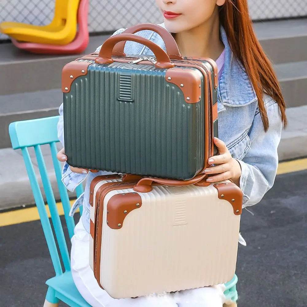 14 inch Mini Travel Suitcase Cosmetic Box Hand Luggage Organizer Makeup Case Small Password Box Boarding Case - TajarPro