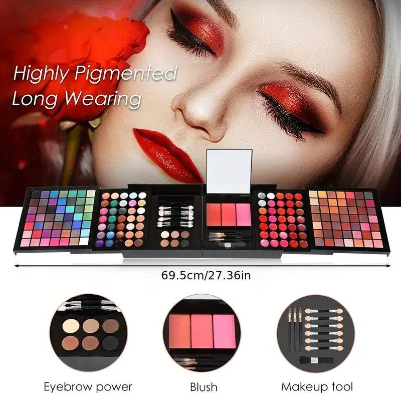 177 Color Makeup Set Including Eyeshadow Palette Blush lip Gloss Concealer,All-in-one Women's Makeup et,Complete Set with Mirror - TajarPro