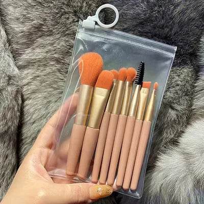 13purpleflower holly leaf makeup brush suit soft hair face powder highlight blush brush eye shadow brush full set of beauty tool - TajarPro