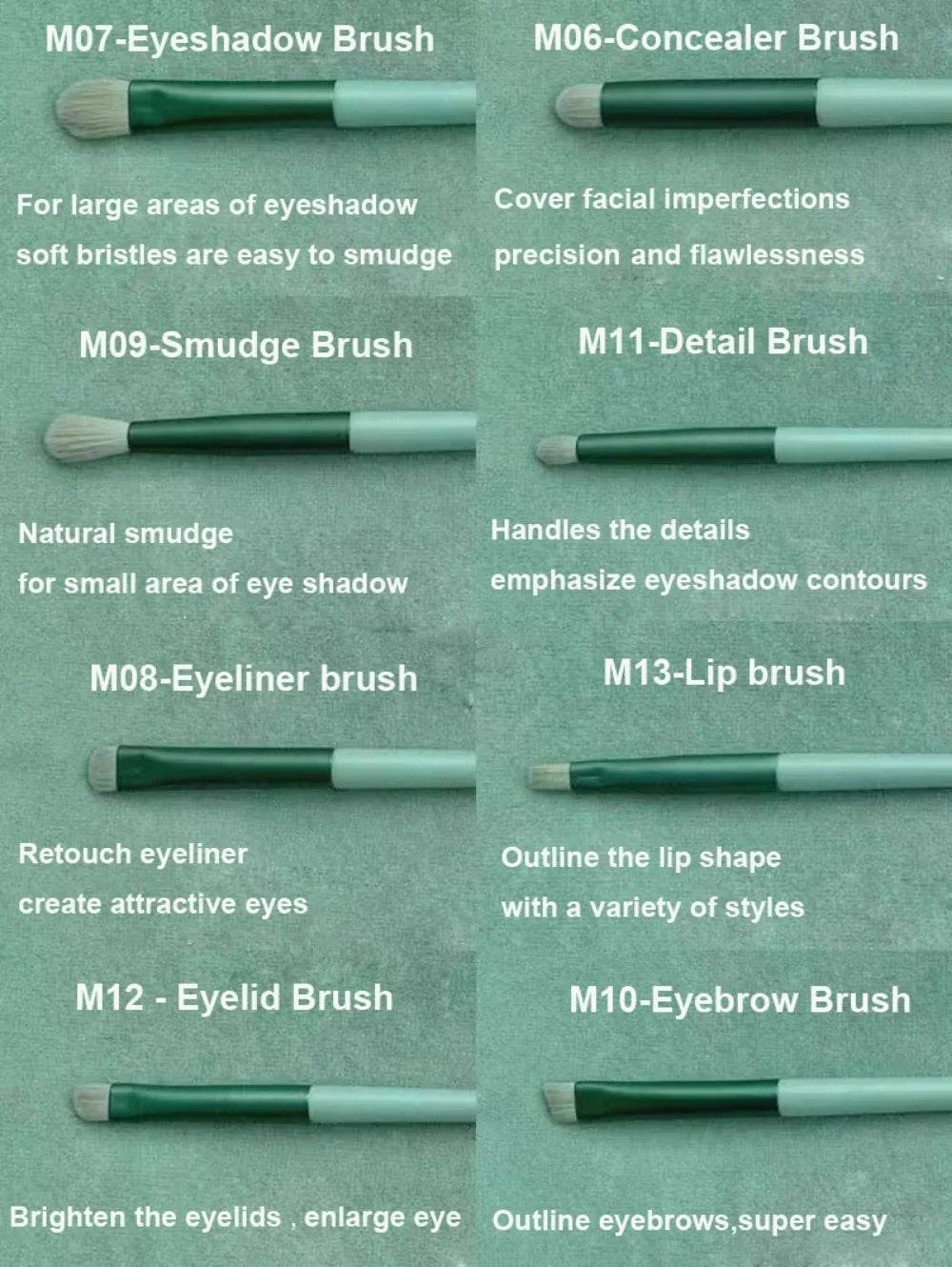 13Pcs Makeup Brush Set Make Up Concealer Brush Blush Powder Brush Eye Shadow Highlighter Foundation Brush Cosmetic Beauty Tools - TajarPro