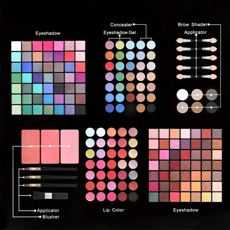 177 Color Makeup Set Including Eyeshadow Palette Blush lip Gloss Concealer,All-in-one Women's Makeup et,Complete Set with Mirror - TajarPro