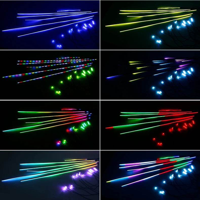 10/14/18 in 1 Led Car Ambient Lights 213 64 Color RGB Symphony Streamer Bluetooth Rainbow Acrylic Strips Atmosphere Lamp Kit 12V - TajarPro