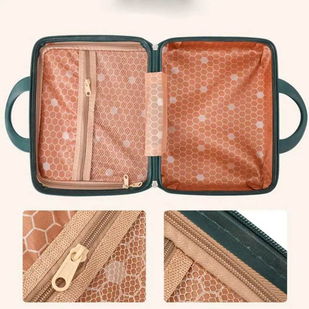 14 inch Mini Travel Suitcase Cosmetic Box Hand Luggage Organizer Makeup Case Small Password Box Boarding Case - TajarPro