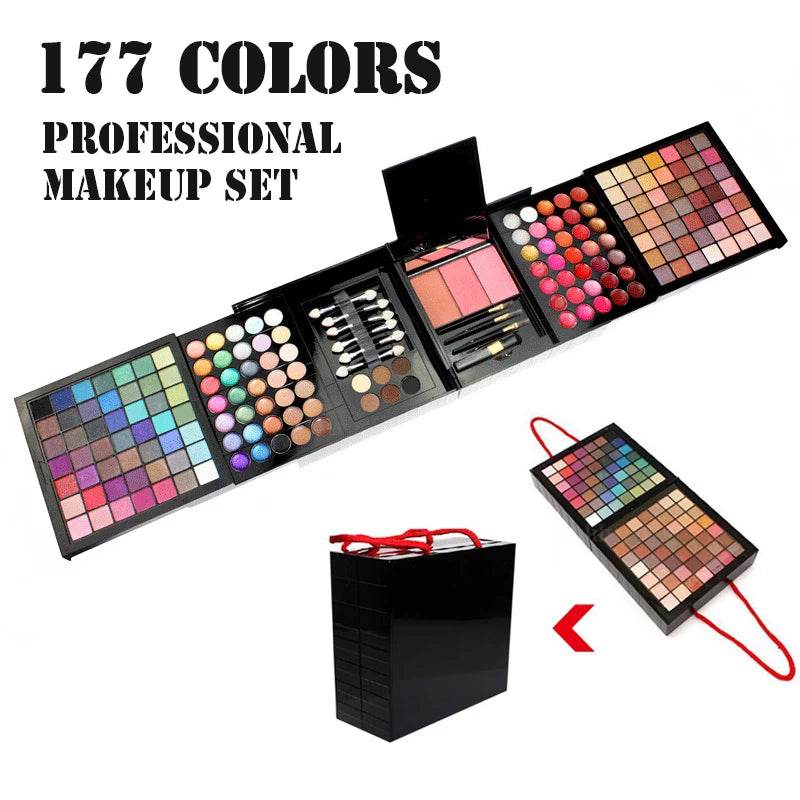 177 Color Makeup Set Including Eyeshadow Palette Blush lip Gloss Concealer,All-in-one Women's Makeup et,Complete Set with Mirror - TajarPro