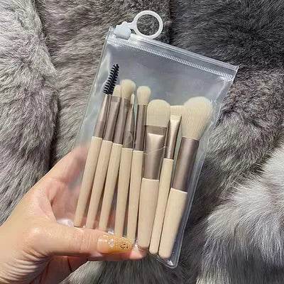 13purpleflower holly leaf makeup brush suit soft hair face powder highlight blush brush eye shadow brush full set of beauty tool - TajarPro