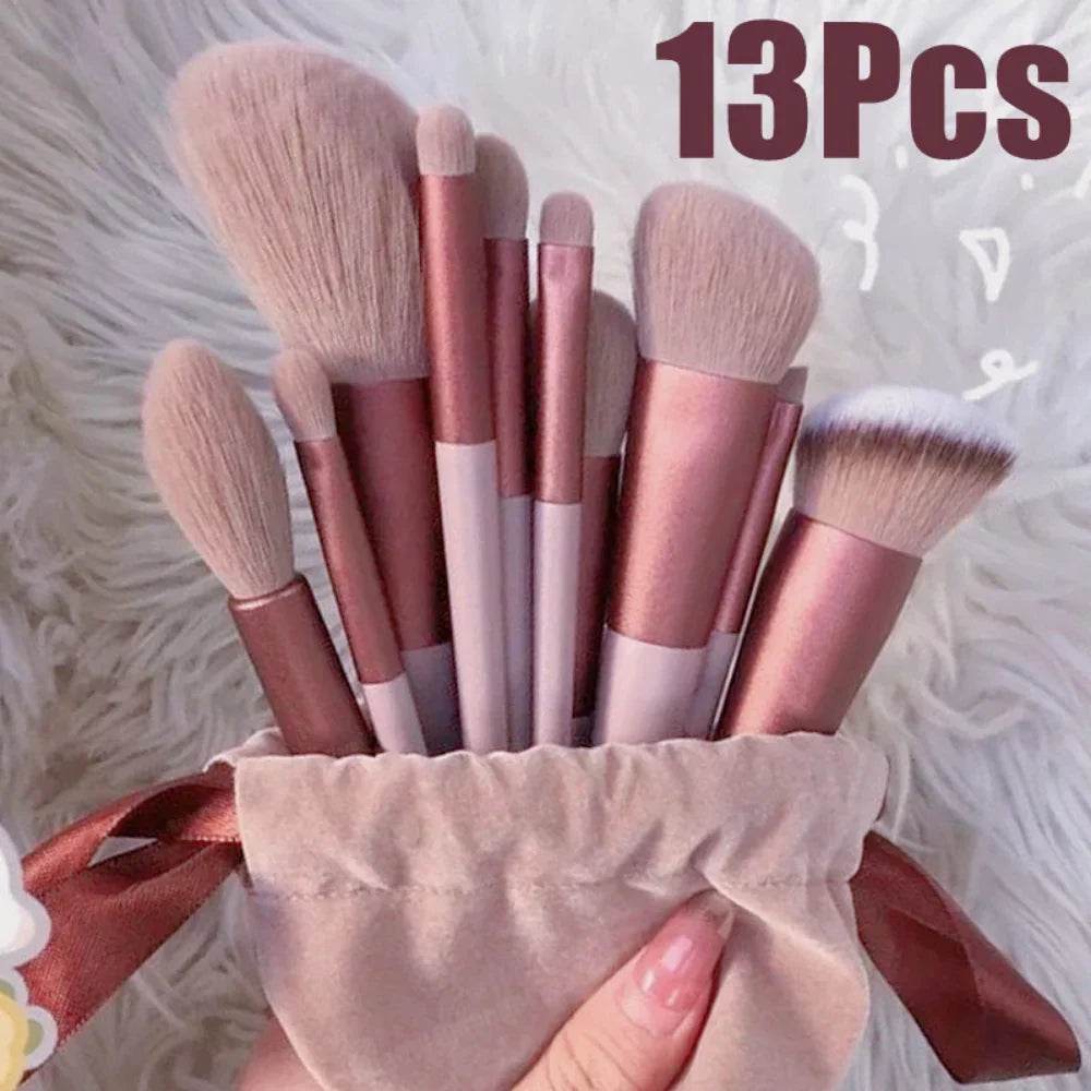 13Pcs Makeup Brush Set Make Up Concealer Brush Blush Powder Brush Eye Shadow Highlighter Foundation Brush Cosmetic Beauty Tools - TajarPro