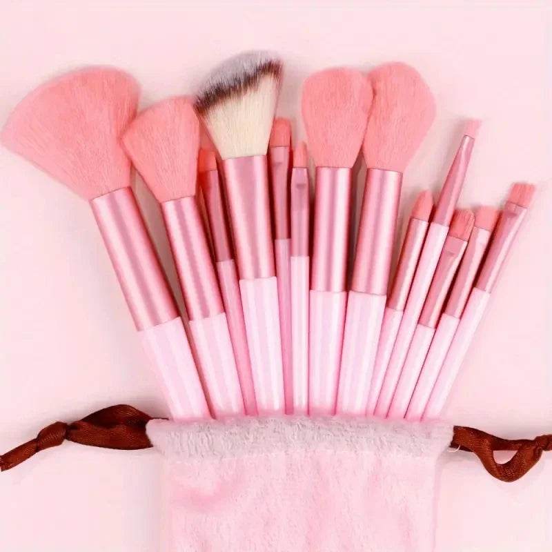 13pcs Premium Synthetic Nylon Bristle Makeup Brush Set - Soft, Gentle, and Cruelty-Free for Flawless Foundation, Blush, Powder, - TajarPro