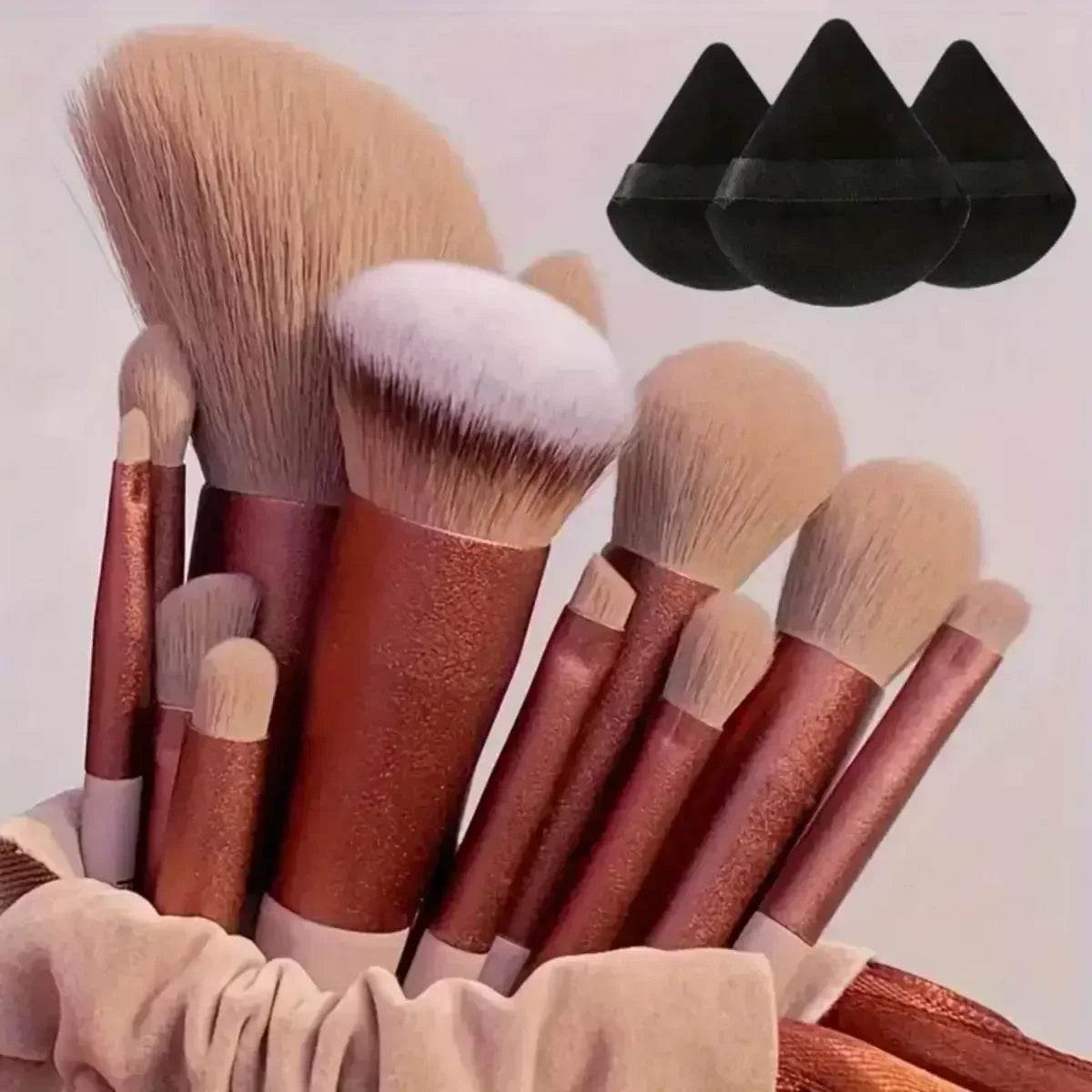 13pcs Premium Synthetic Nylon Bristle Makeup Brush Set - Soft, Gentle, and Cruelty-Free for Flawless Foundation, Blush, Powder, - TajarPro