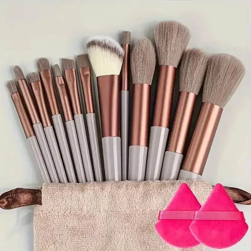13pcs Premium Synthetic Nylon Bristle Makeup Brush Set - Soft, Gentle, and Cruelty-Free for Flawless Foundation, Blush, Powder, - TajarPro