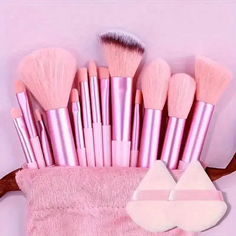 13pcs Premium Synthetic Nylon Bristle Makeup Brush Set - Soft, Gentle, and Cruelty-Free for Flawless Foundation, Blush, Powder, - TajarPro